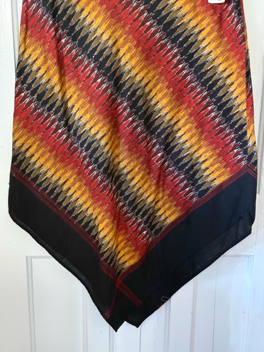Vintage Chevron 100% Cotton Handkerchief Boho Hem Skirt Jones New York Sport - Picture 3 of 8